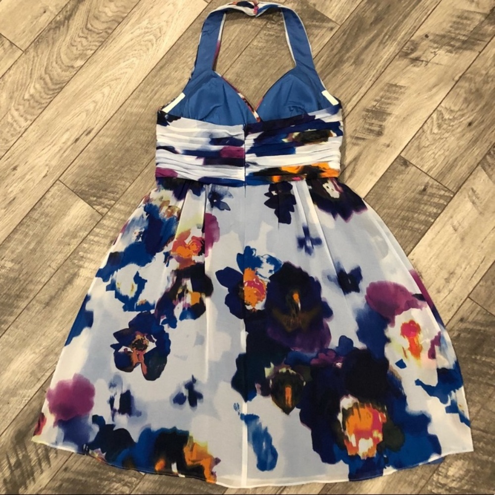 Donna Morgan Chiffon Floral water Color Halter - Picture 5 of 5
